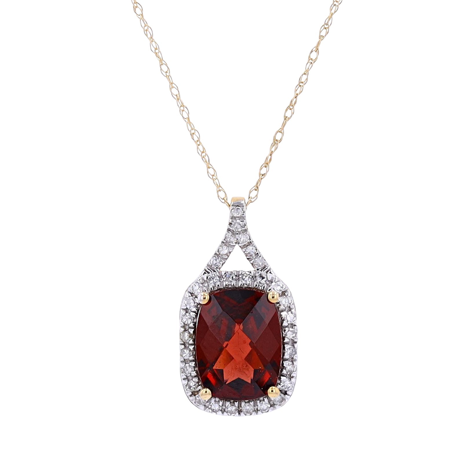 14K Gemstone Halo Pendant<p><strong>More Colors Available</p></strong>