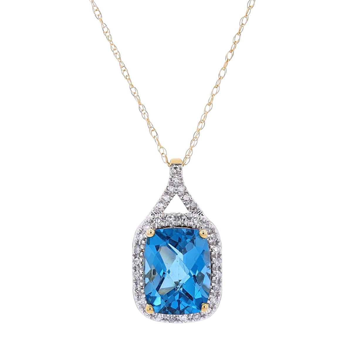 14K Gemstone Halo Pendant<p><strong>More Colors Available</p></strong>