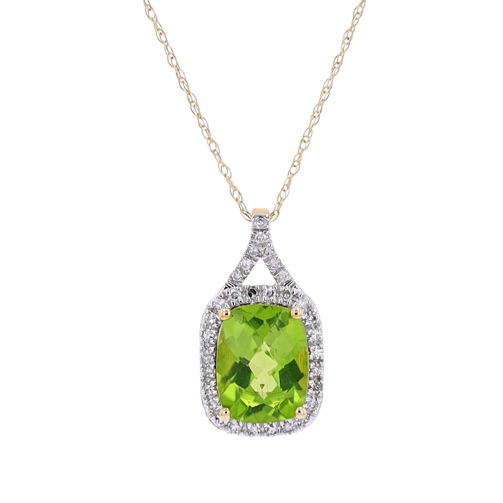 14K Gemstone Halo Pendant<p><strong>More Colors Available</p></strong>