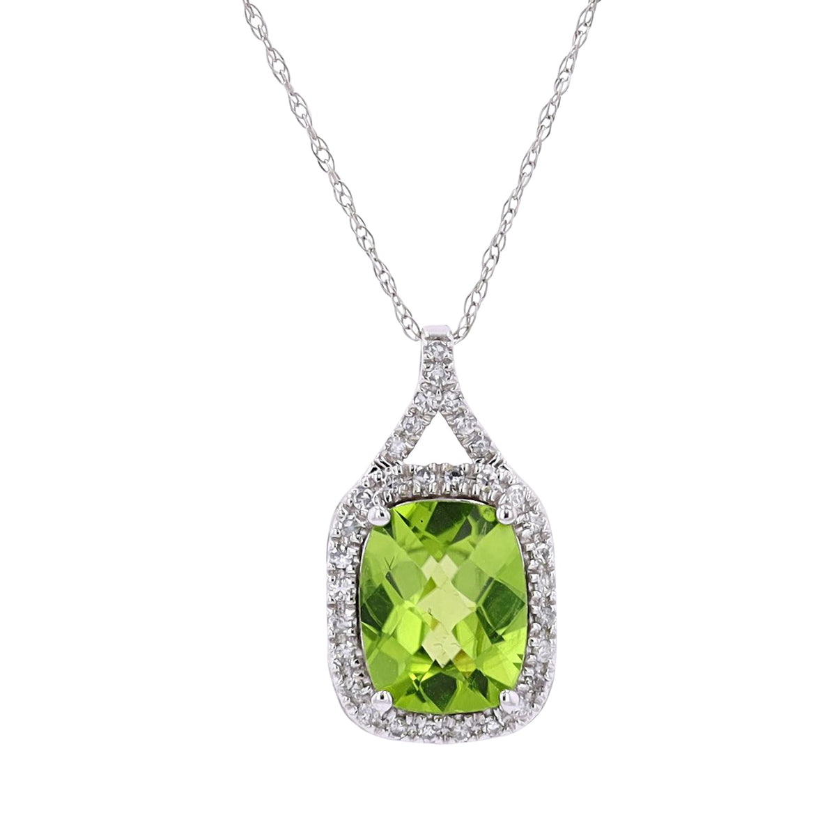 14K Gemstone Halo Pendant<p><strong>More Colors Available</p></strong>