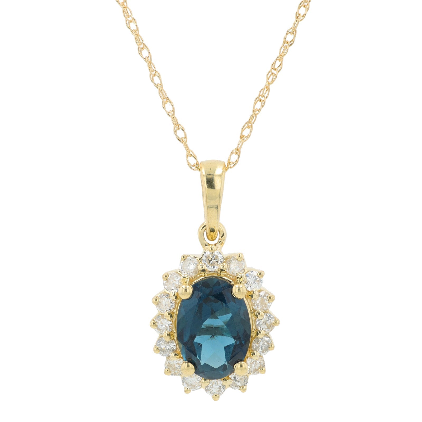 10K Gemstone Halo Pendant<p><strong>More Colors Available</p></strong>