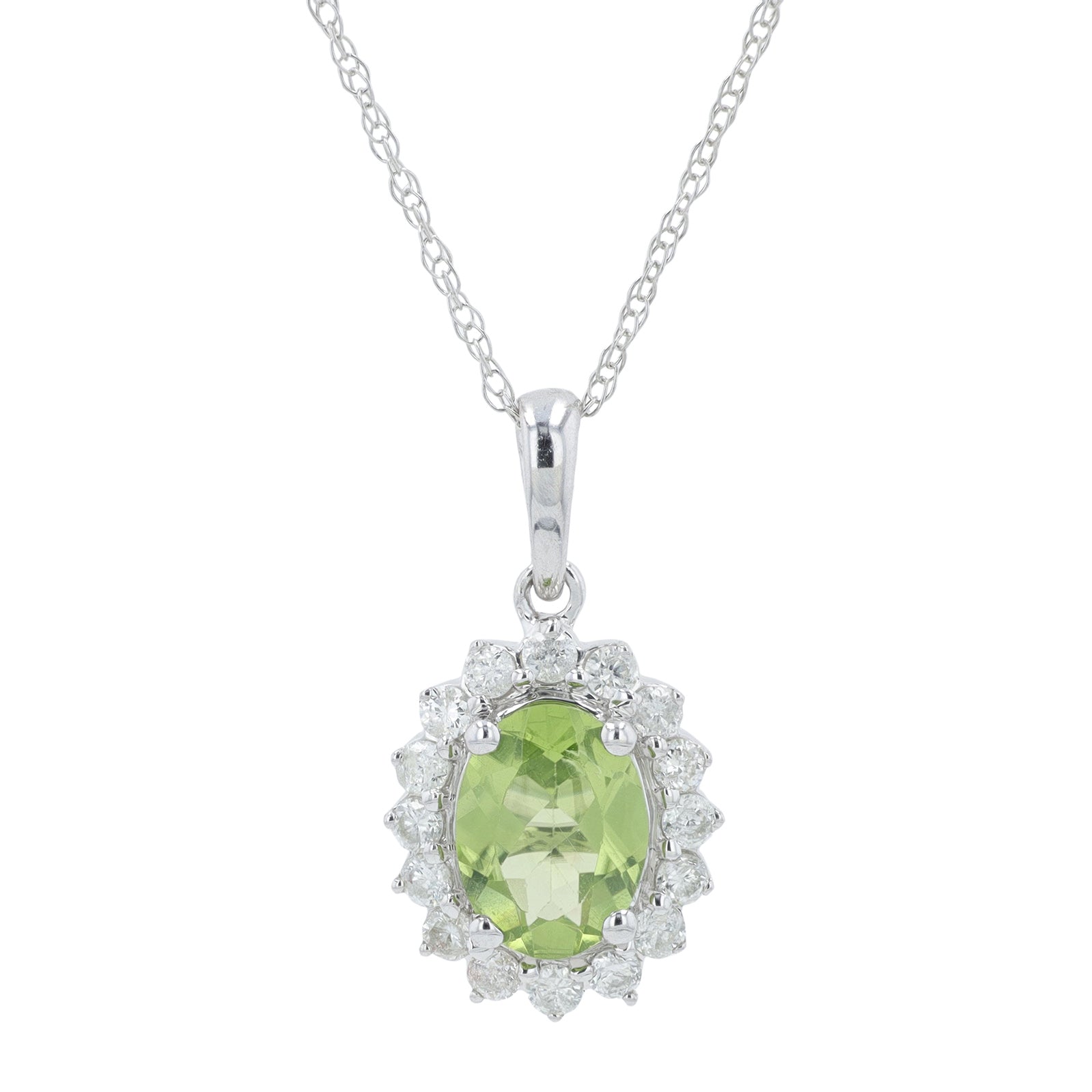 10K Gemstone Halo Pendant<p><strong>More Colors Available</p></strong>