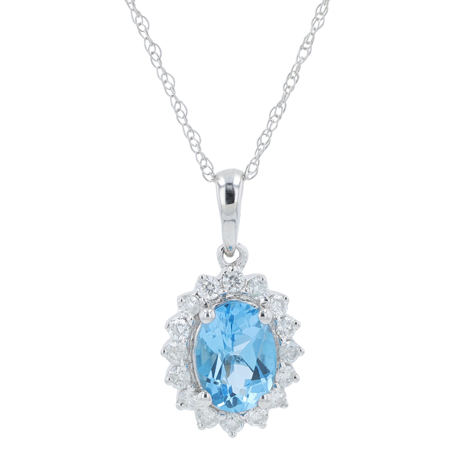 10K Gemstone Halo Pendant<p><strong>More Colors Available</p></strong>