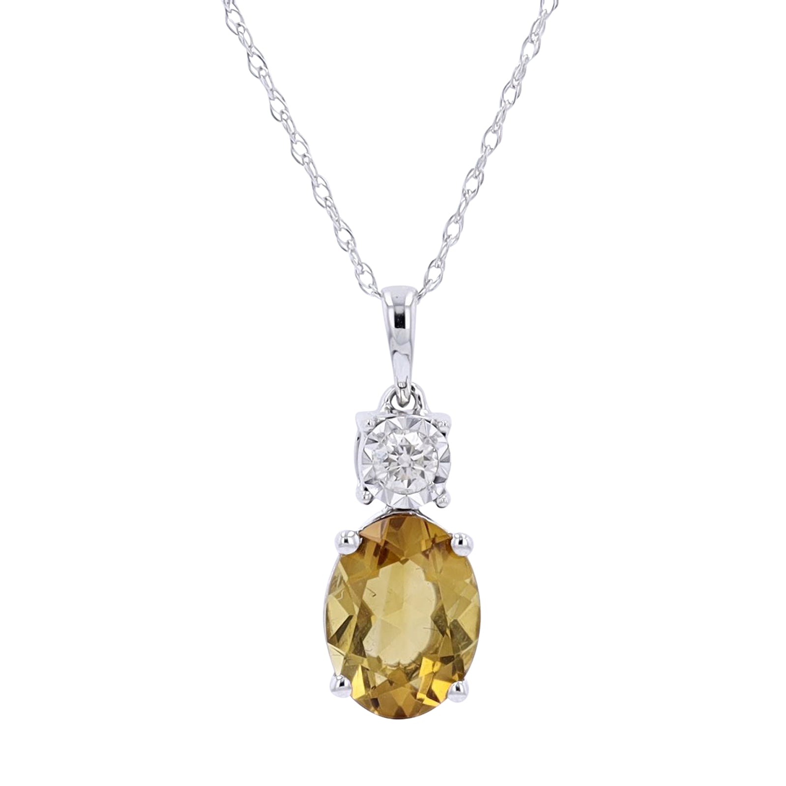 10K TT Gemstone & Diamond Pendants<p><strong>More Colors Available</p></strong>