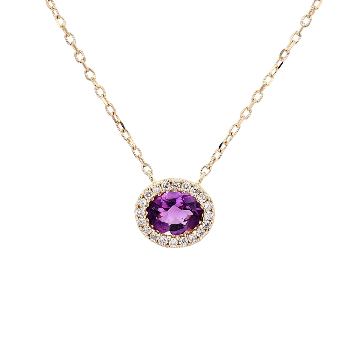 10K YG Oval Amethyst Necklace