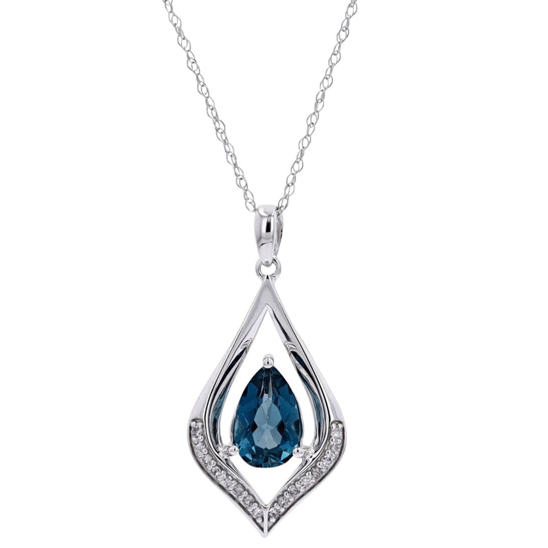 10K Pear Cut Gemstone Pendant<p><strong>More Colors Available</p></strong>