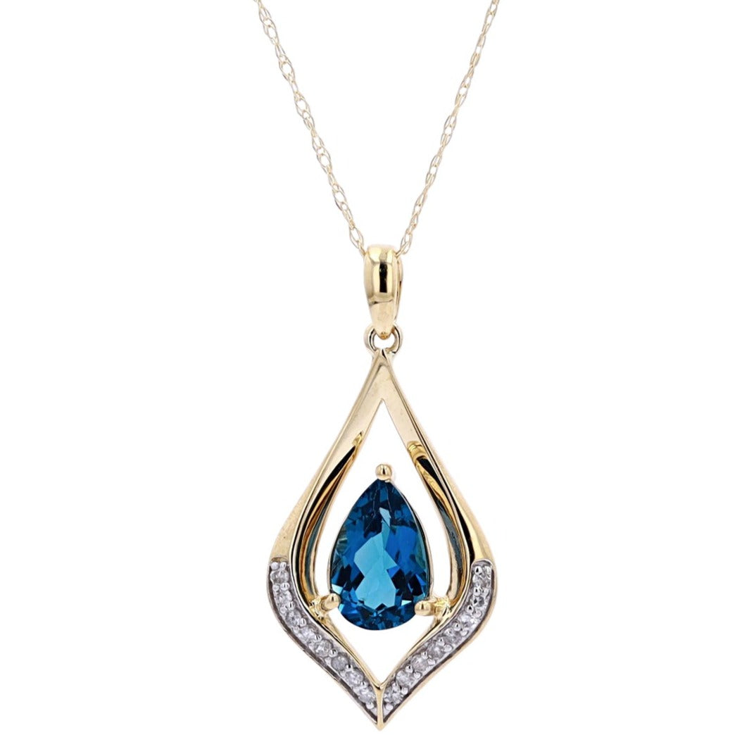 10K Pear Cut Gemstone Pendant<p><strong>More Colors Available</p></strong>
