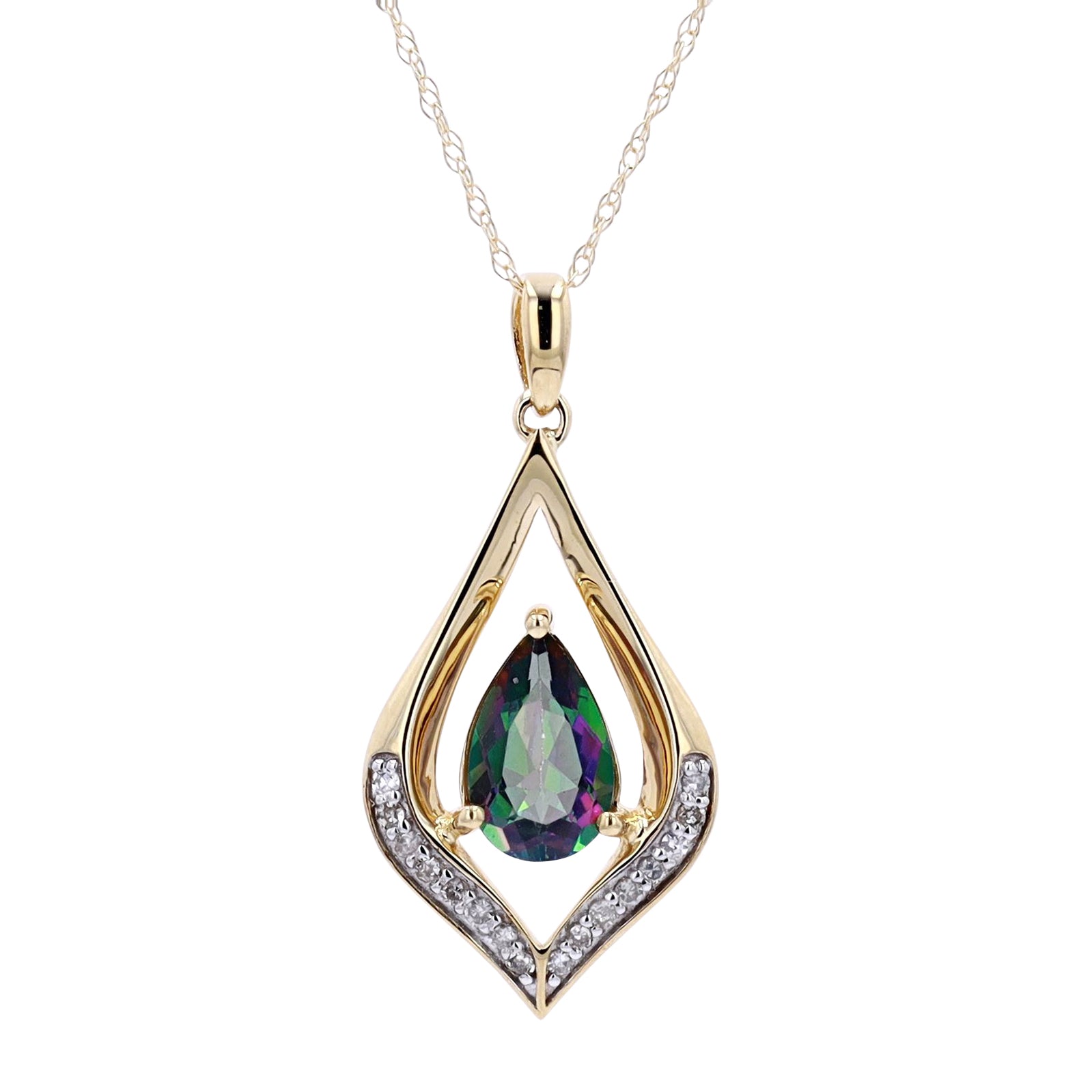 10K Pear Cut Gemstone Pendant<p><strong>More Colors Available</p></strong>