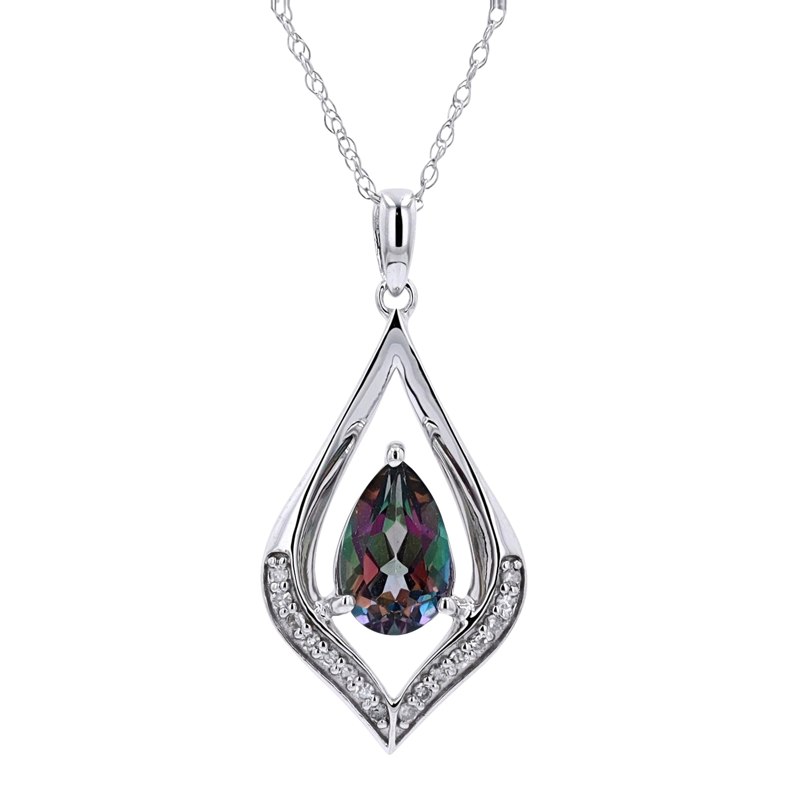 10K Pear Cut Gemstone Pendant<p><strong>More Colors Available</p></strong>
