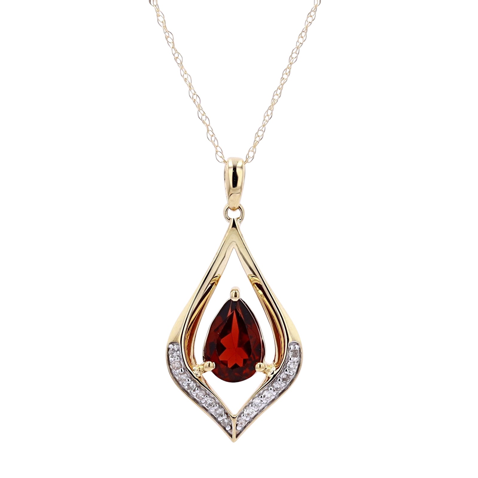 10K Pear Cut Gemstone Pendant<p><strong>More Colors Available</p></strong>