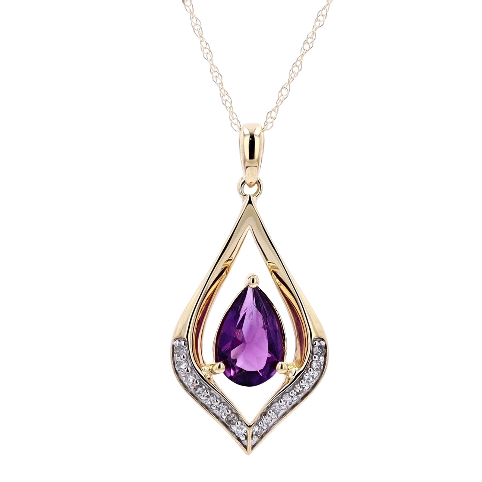 10K Pear Cut Gemstone Pendant<p><strong>More Colors Available</p></strong>