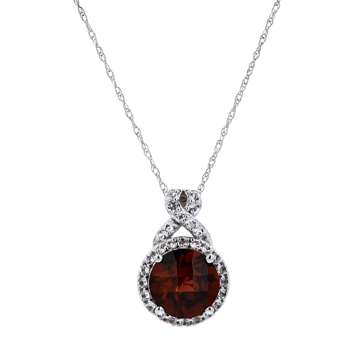 14K Gemstone Halo Pendant<p><strong>More Colors Available</p></strong>