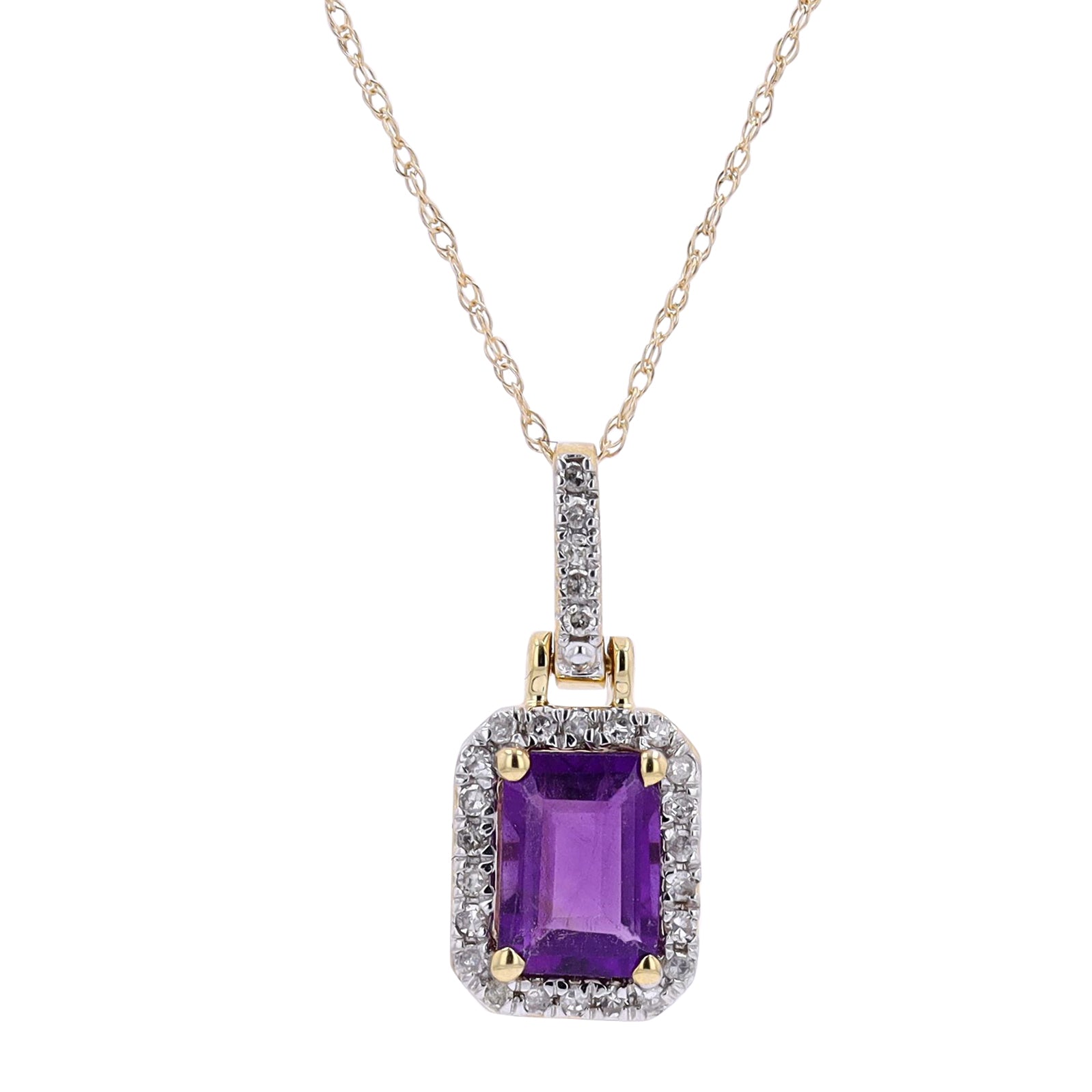 10K Gemstone & Diamond Pendant<p><strong>More Colors Available</p></strong>