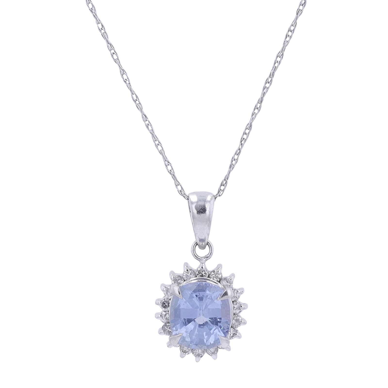 Platinum 1.26 CT Sapphire Center Pendant