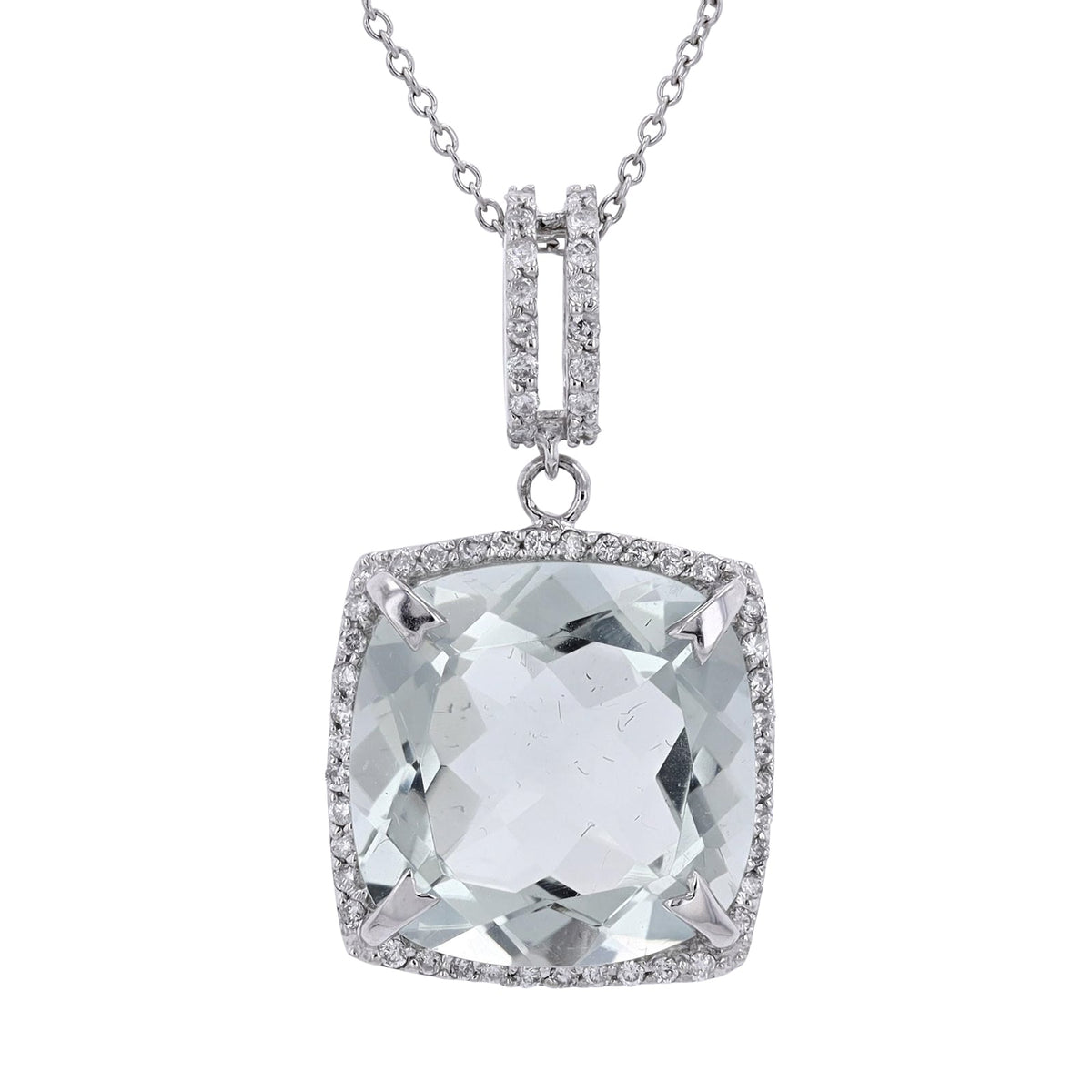 14K WG EFFY Green Amethyst Pendant