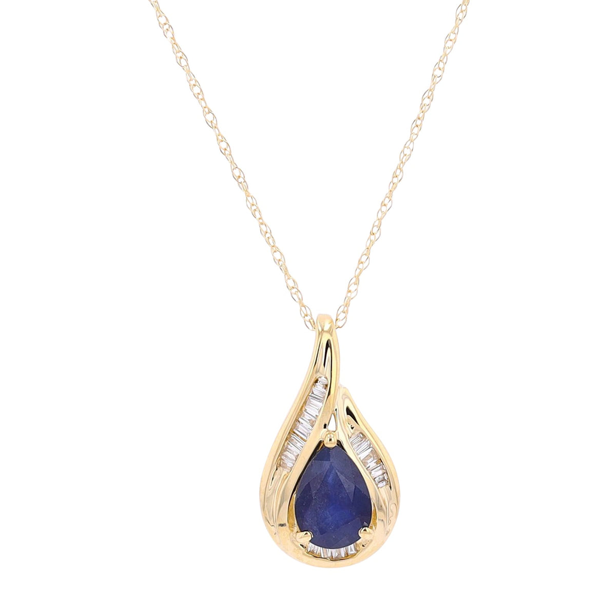 14K Gemstone & Diamond Pendant<p><strong>More Colors Available</p></strong>