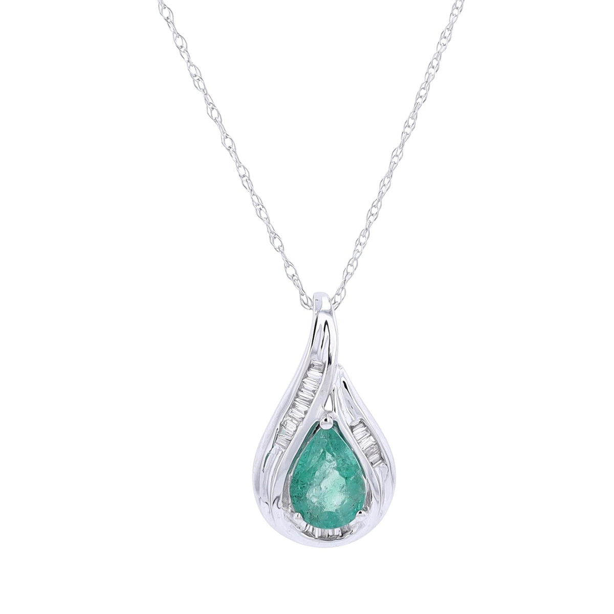 14K Gemstone & Diamond Pendant<p><strong>More Colors Available</p></strong>