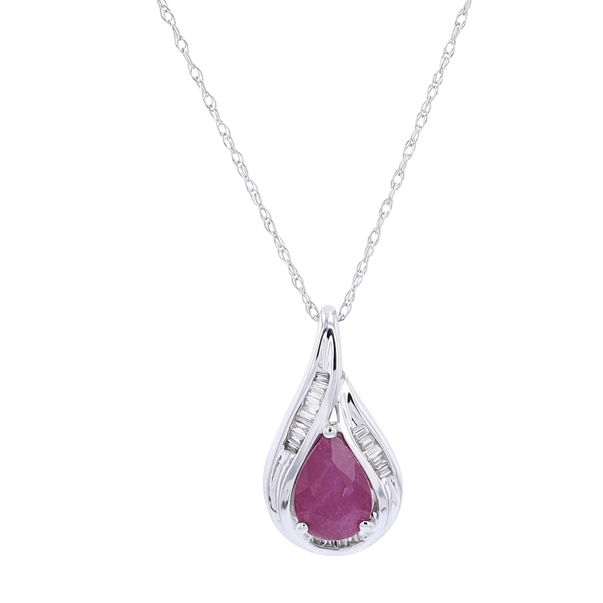 14K Gemstone & Diamond Pendant<p><strong>More Colors Available</p></strong>