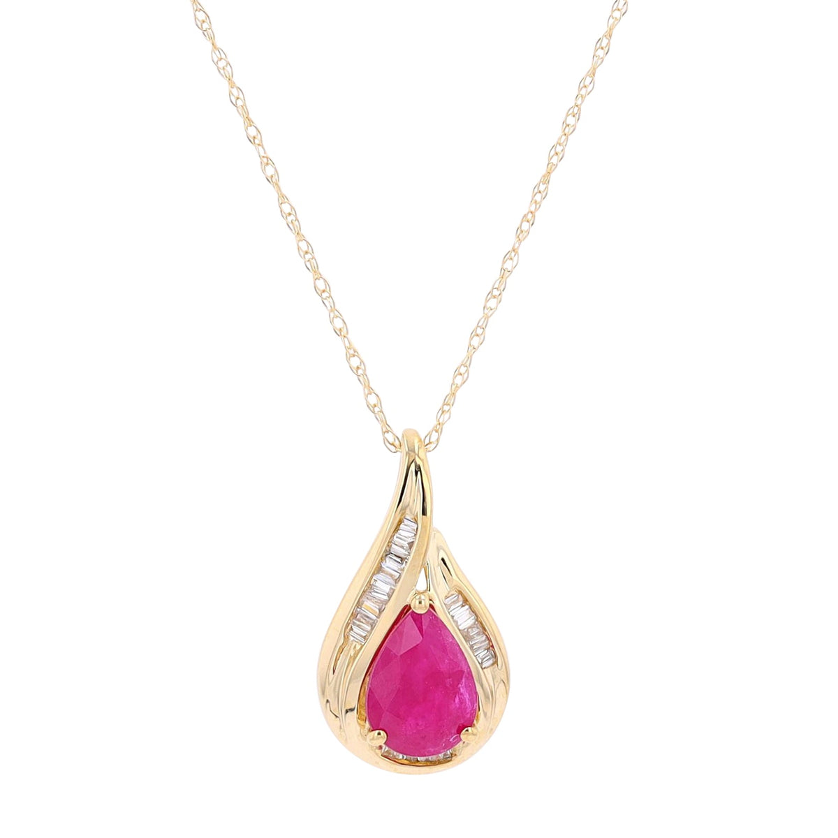 14K Gemstone & Diamond Pendant<p><strong>More Colors Available</p></strong>
