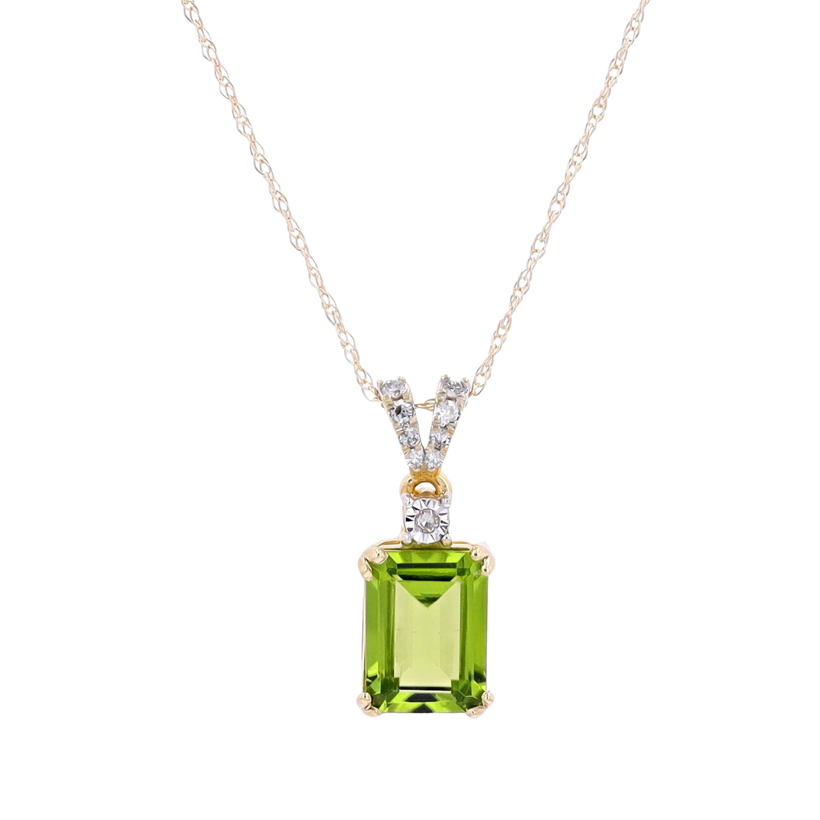 10K Gemstone & Diamond Pendant<p><strong>More Colors Available</p></strong>