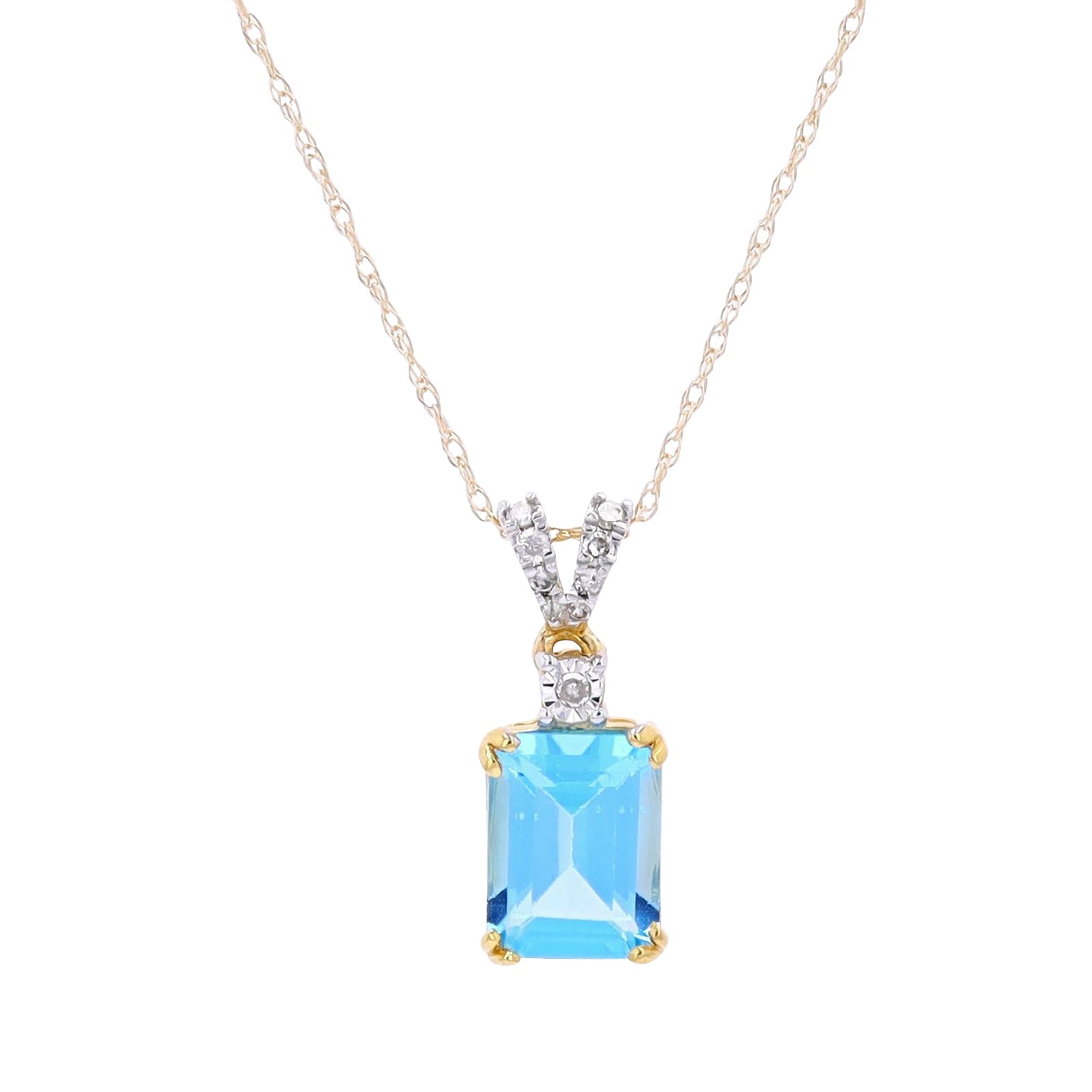 10K Gemstone & Diamond Pendant<p><strong>More Colors Available</p></strong>