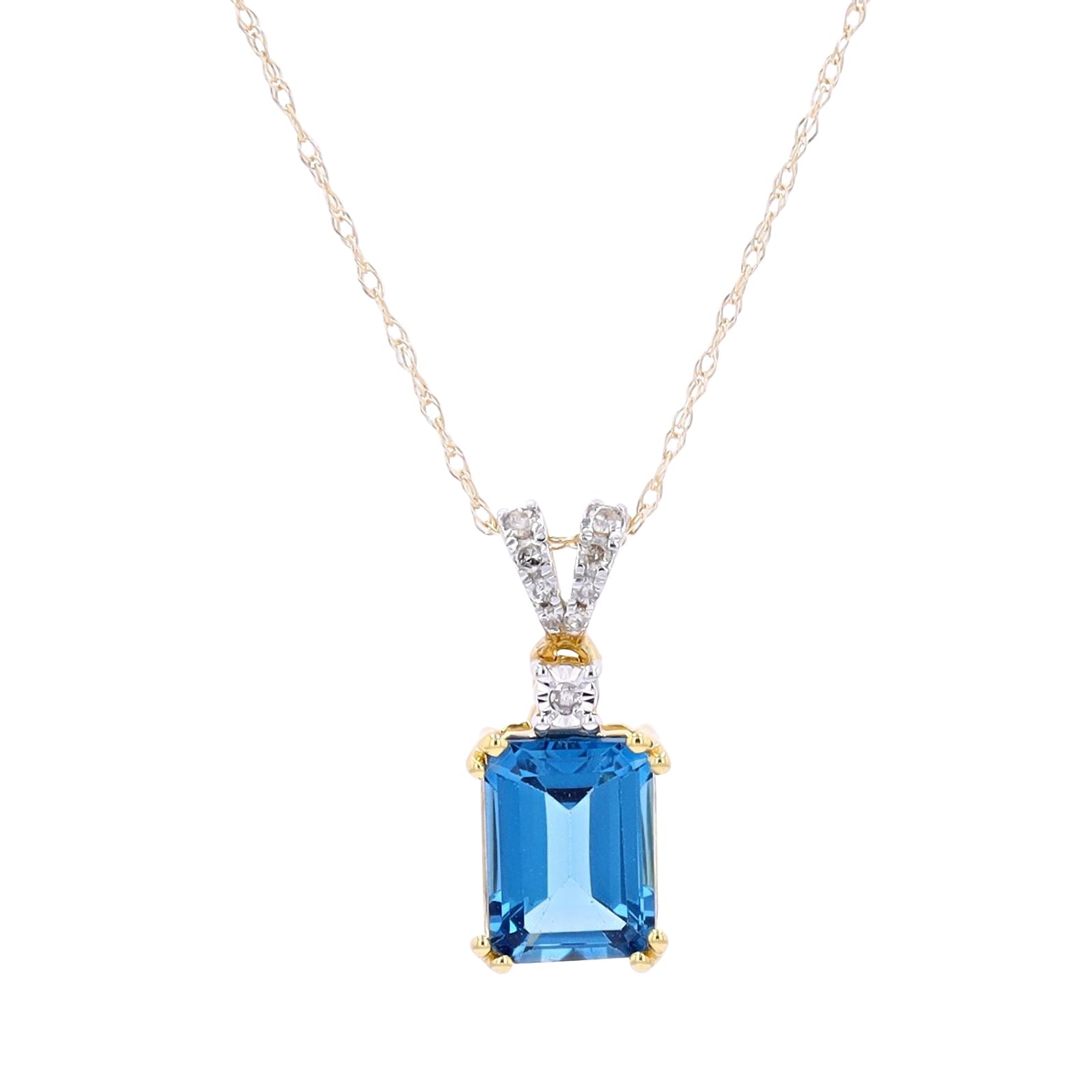10K Gemstone & Diamond Pendant<p><strong>More Colors Available</p></strong>