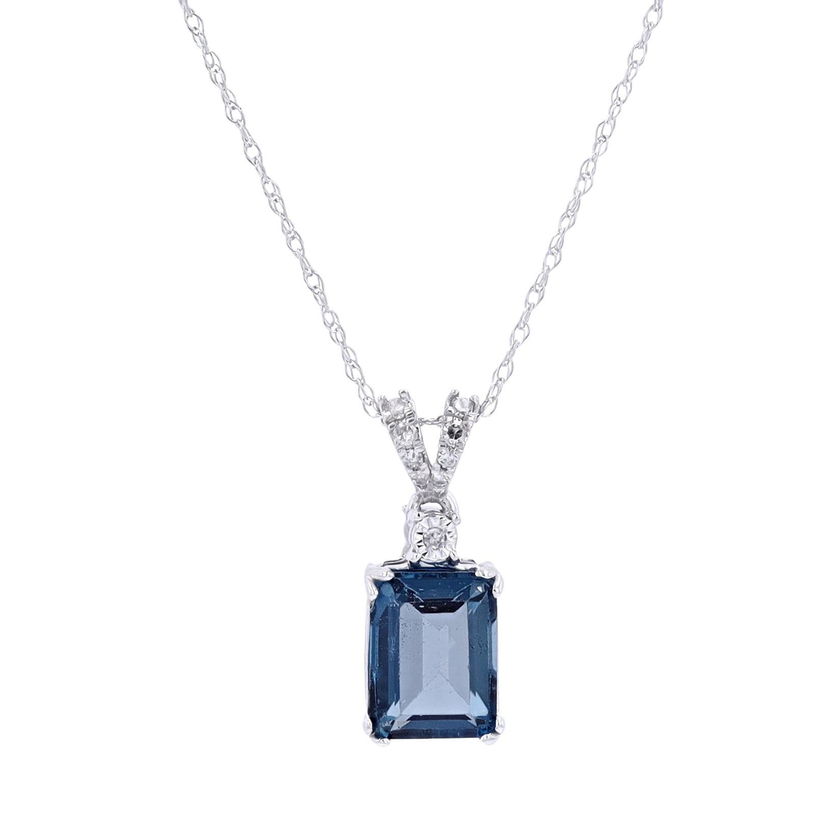 10K Gemstone & Diamond Pendant<p><strong>More Colors Available</p></strong>