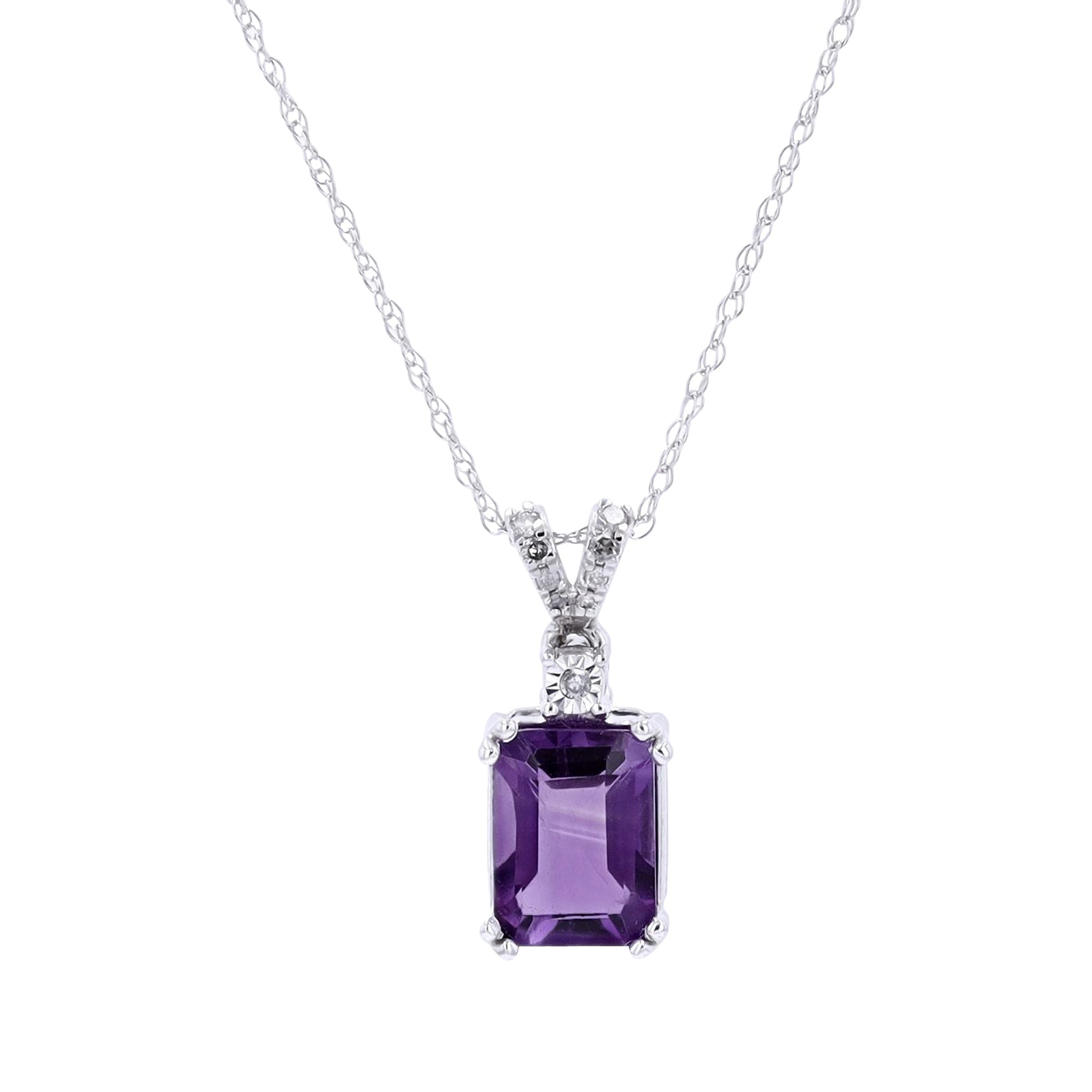 10K Gemstone & Diamond Pendant<p><strong>More Colors Available</p></strong>