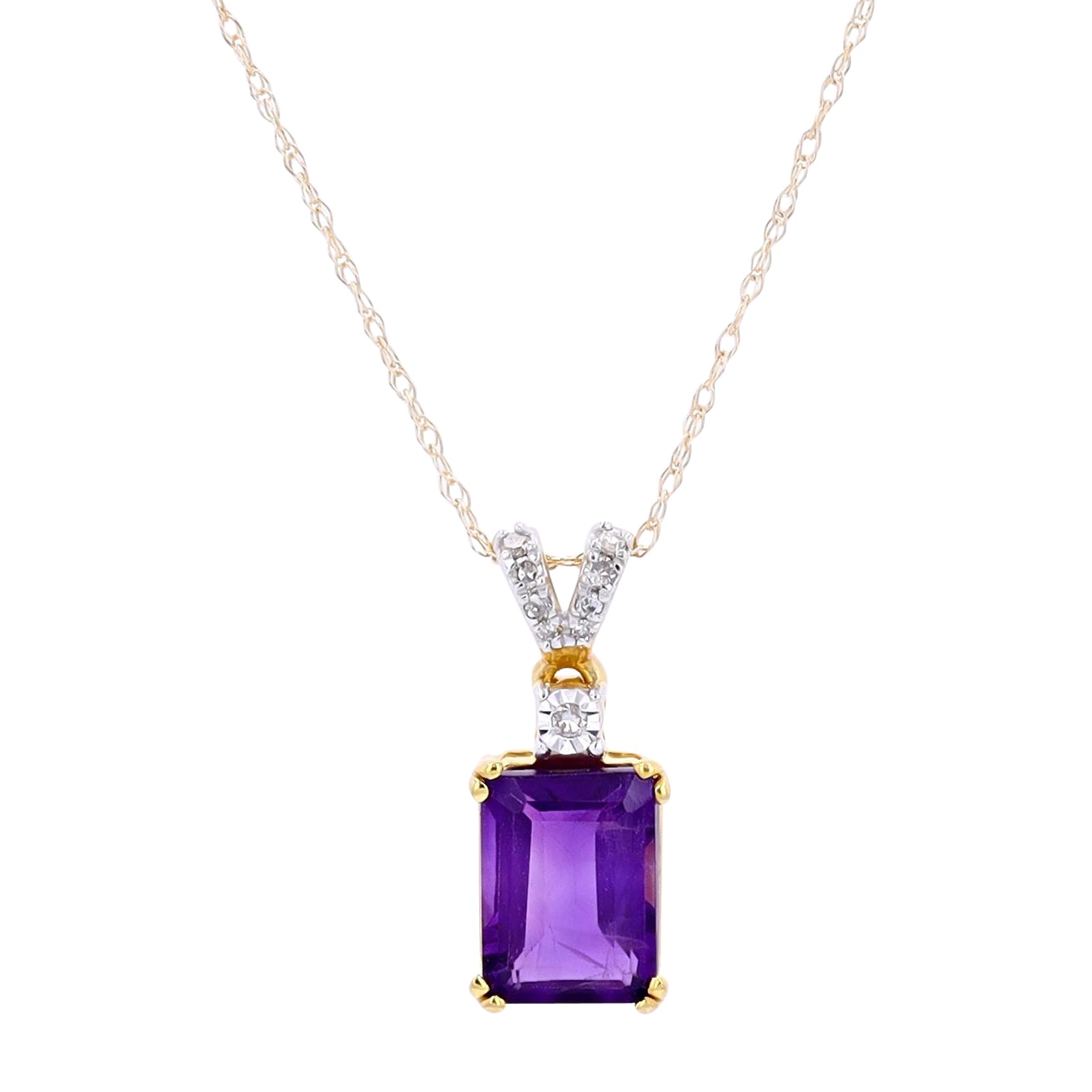 10K Gemstone & Diamond Pendant<p><strong>More Colors Available</p></strong>