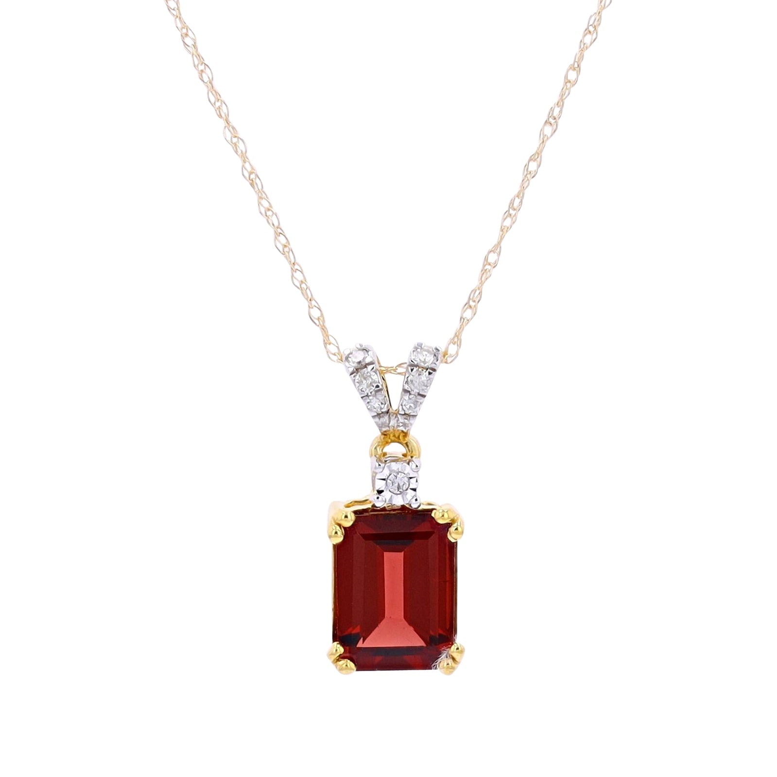 10K Gemstone & Diamond Pendant<p><strong>More Colors Available</p></strong>