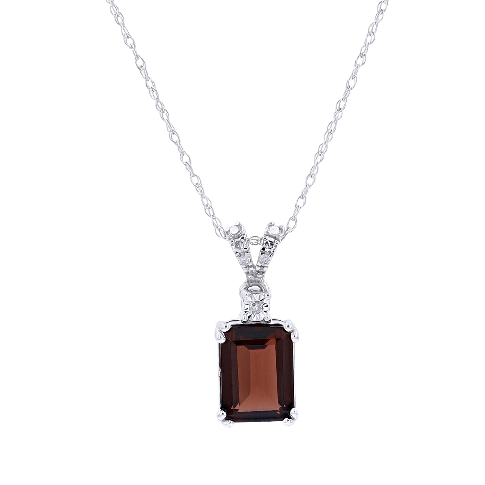 10K Gemstone & Diamond Pendant<p><strong>More Colors Available</p></strong>