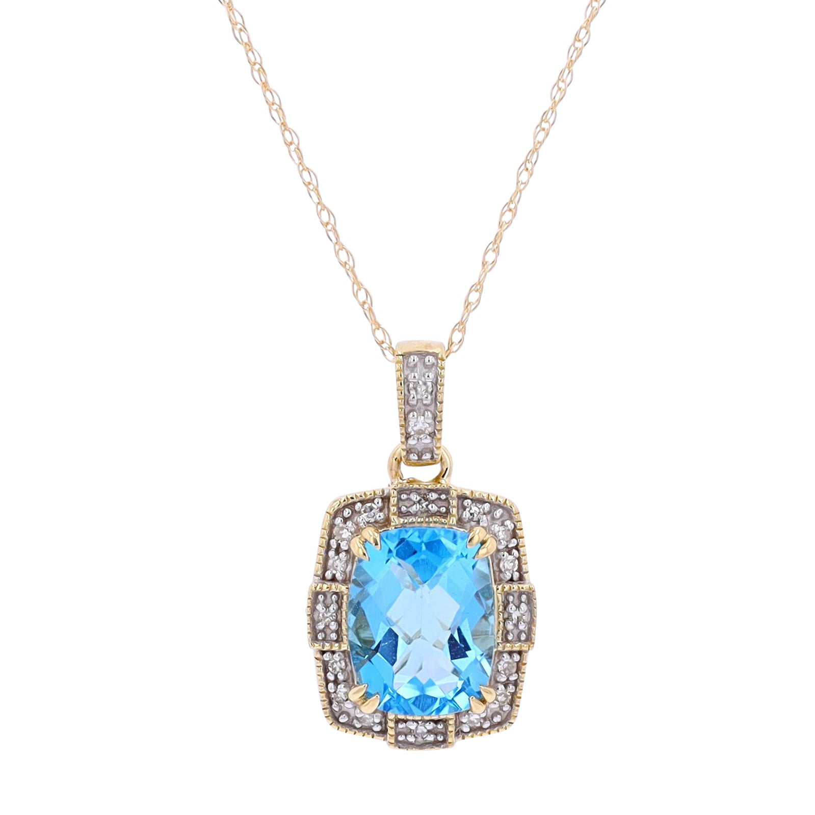 10K Gemstone & Diamond Pendant<p><strong>More Colors Available</p></strong>