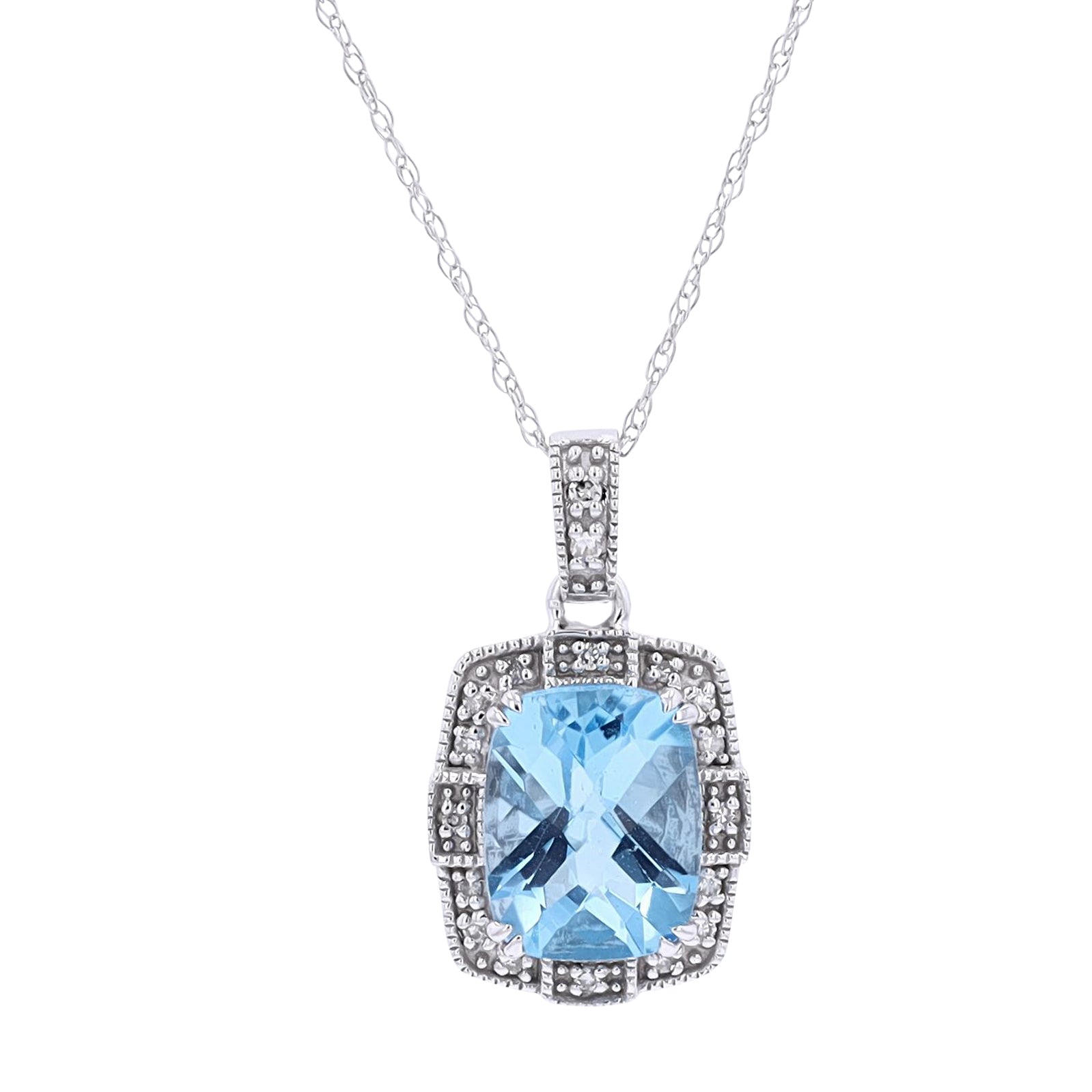 10K Gemstone & Diamond Pendant<p><strong>More Colors Available</p></strong>