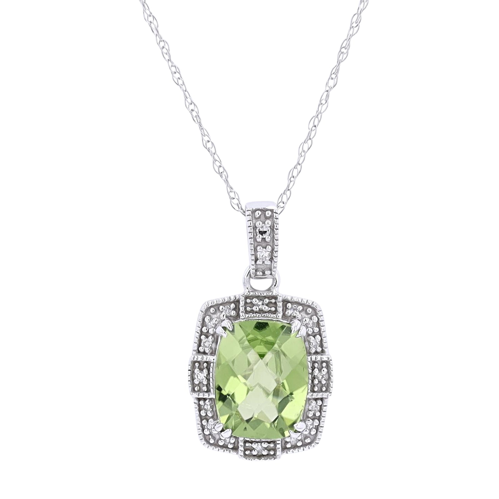 10K Gemstone & Diamond Pendant<p><strong>More Colors Available</p></strong>