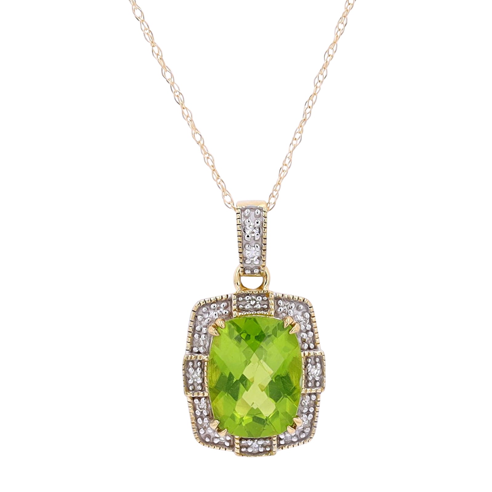 10K Gemstone & Diamond Pendant<p><strong>More Colors Available</p></strong>