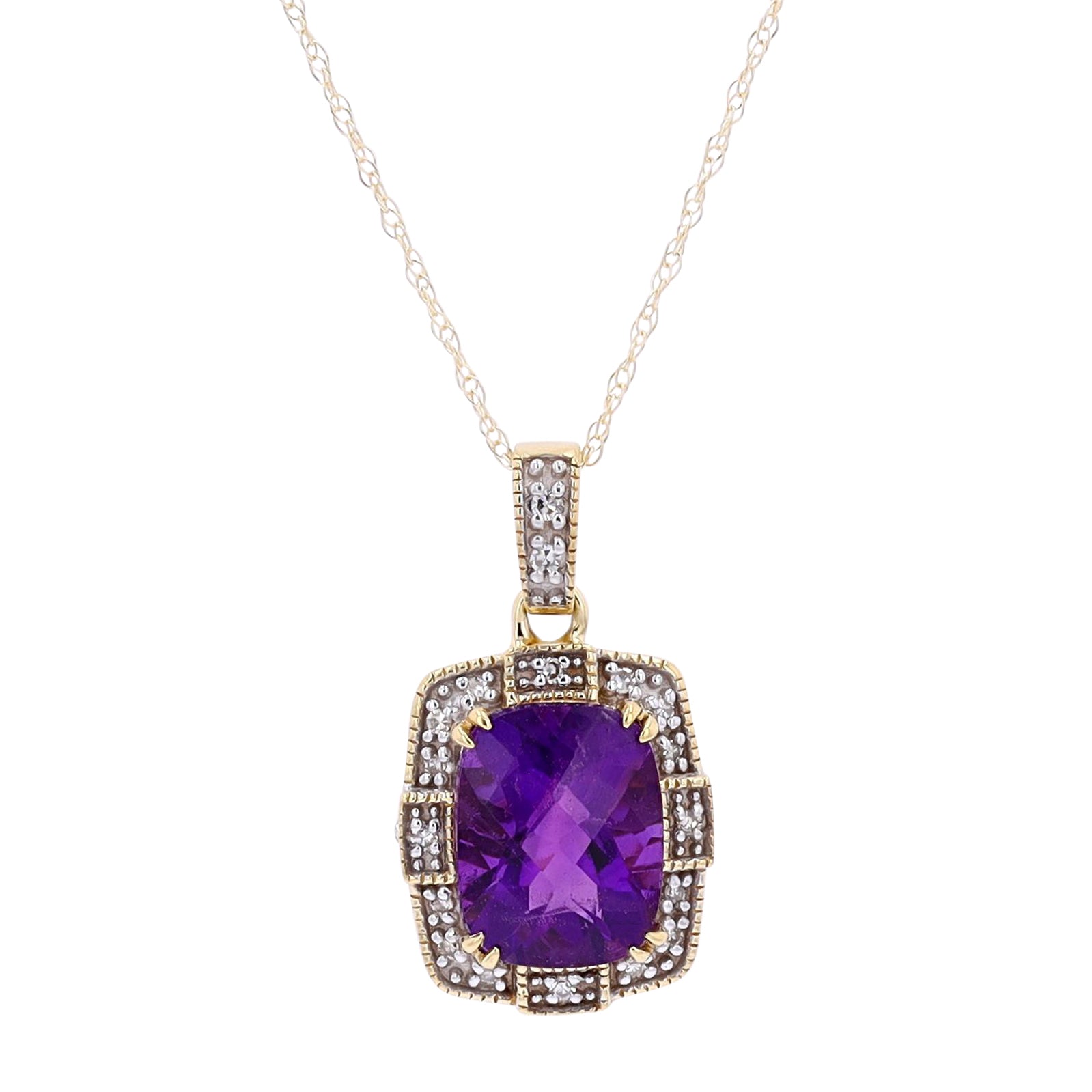 10K Gemstone & Diamond Pendant<p><strong>More Colors Available</p></strong>