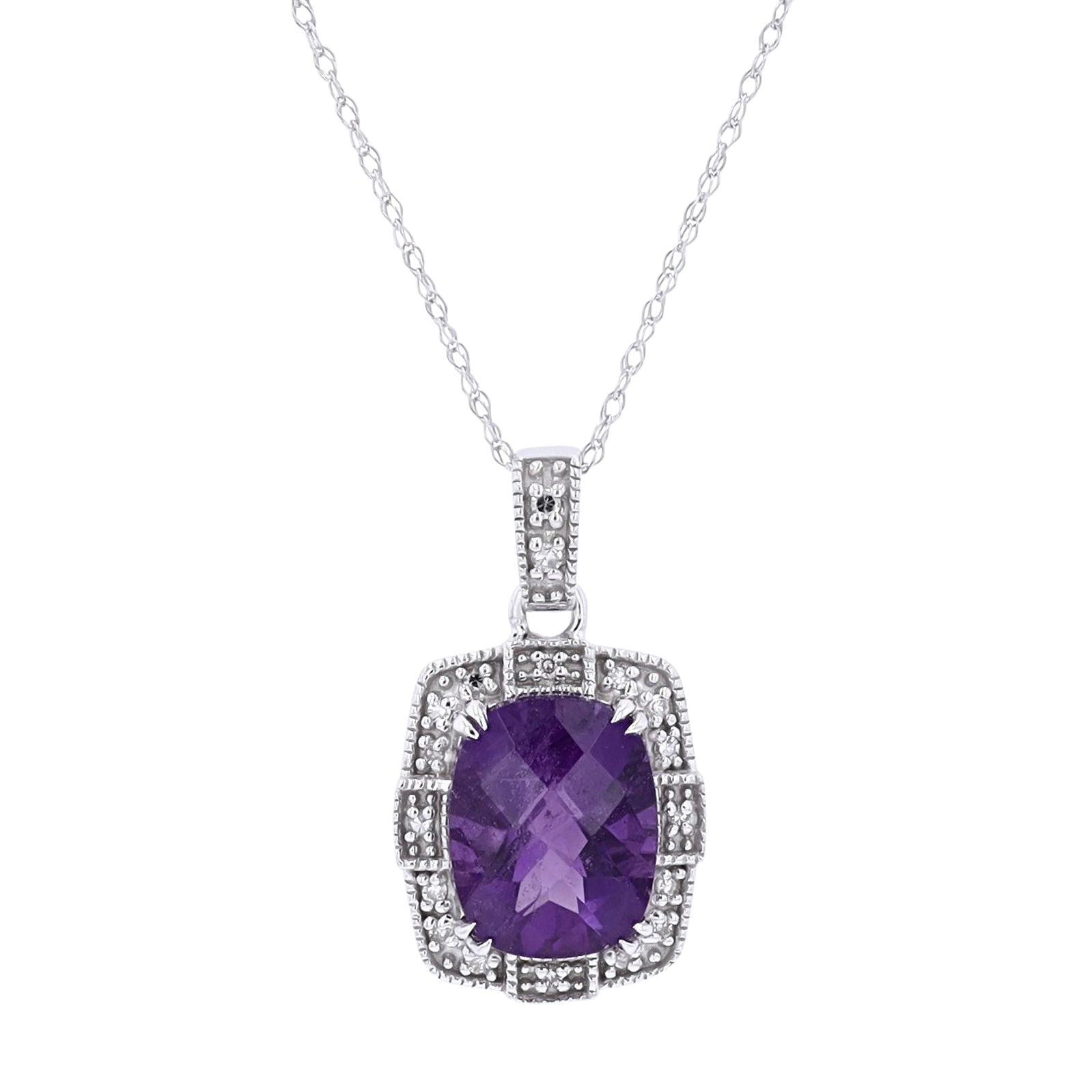 10K Gemstone & Diamond Pendant<p><strong>More Colors Available</p></strong>