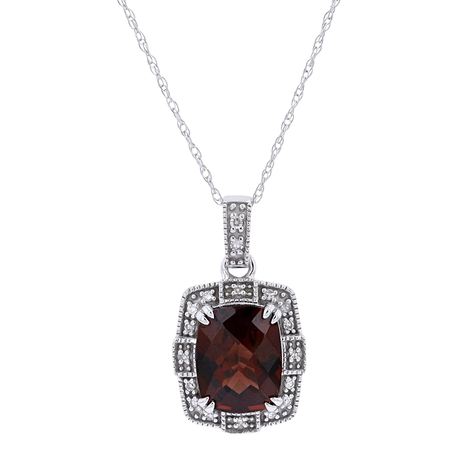 10K Gemstone & Diamond Pendant<p><strong>More Colors Available</p></strong>