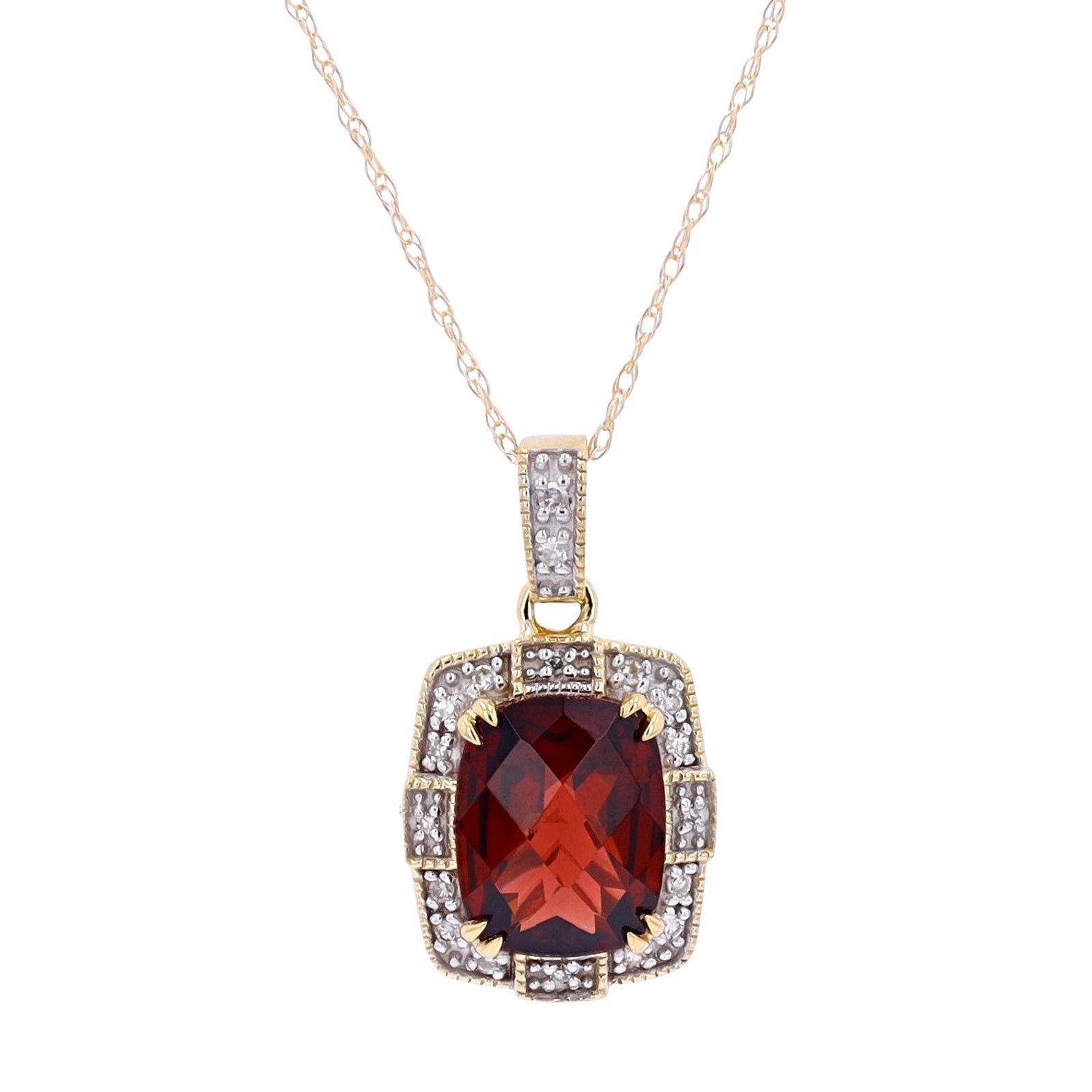 10K Gemstone & Diamond Pendant<p><strong>More Colors Available</p></strong>