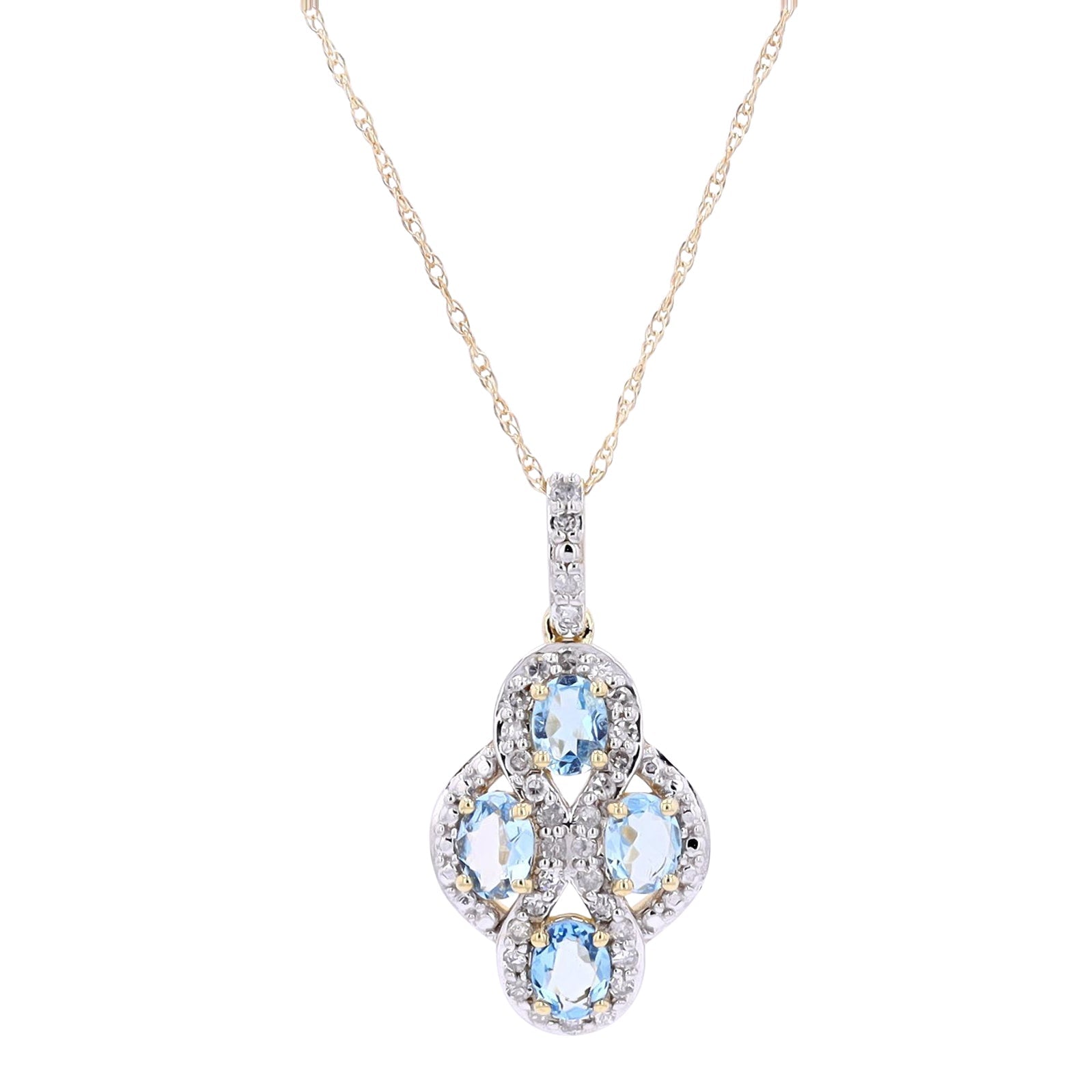 10K Gemstone & Diamond Pendant<p><strong>More Colors Available</p></strong>