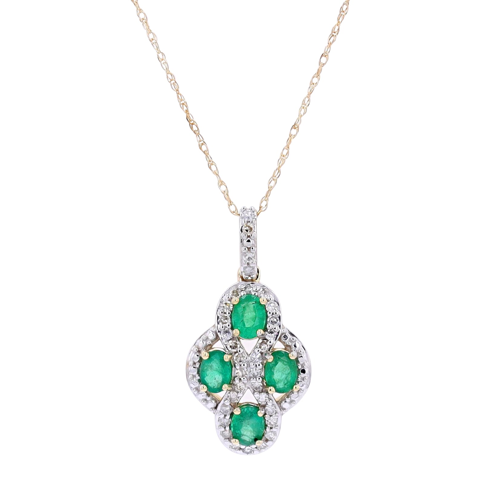 10K Gemstone & Diamond Pendant<p><strong>More Colors Available</p></strong>