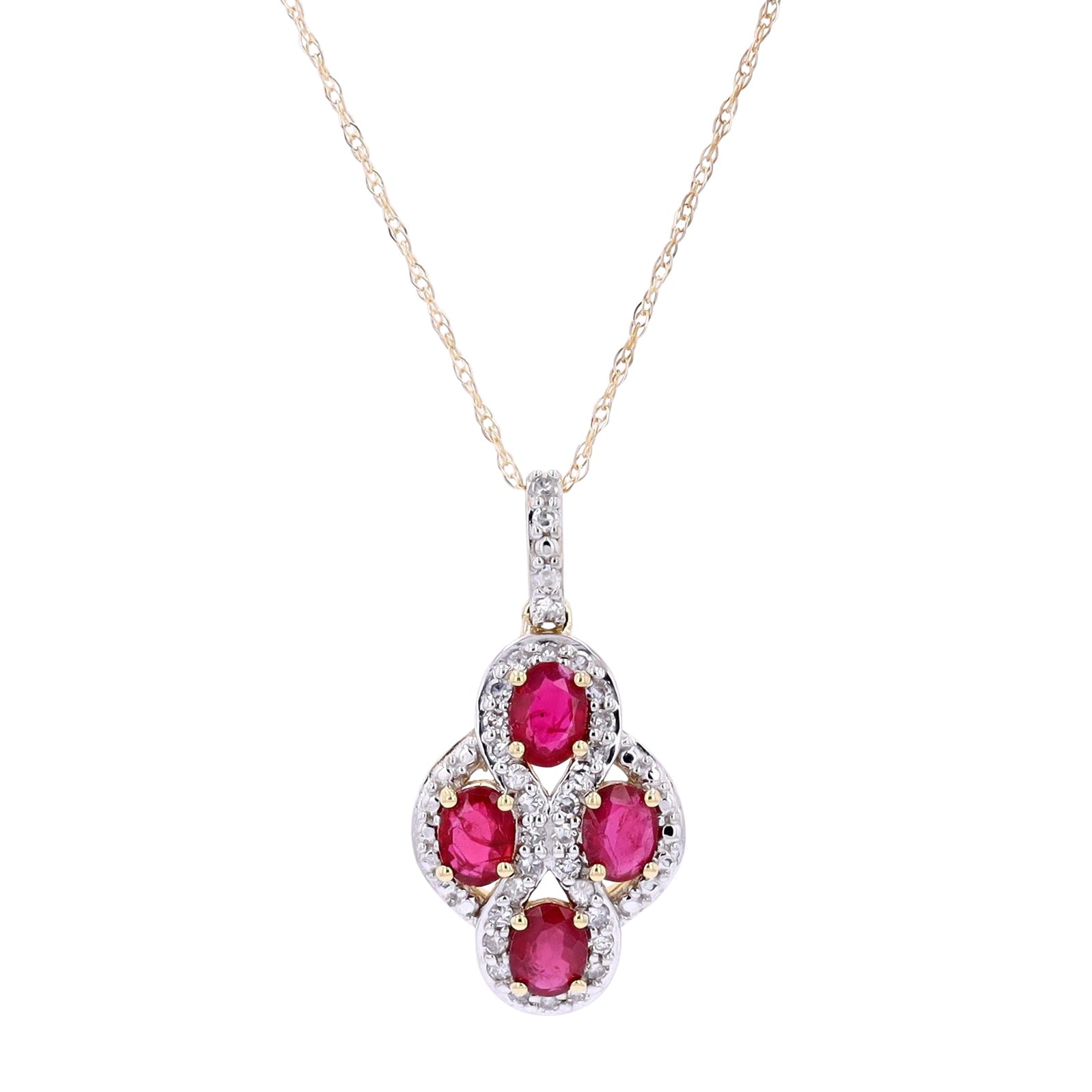 10K Gemstone & Diamond Pendant<p><strong>More Colors Available</p></strong>