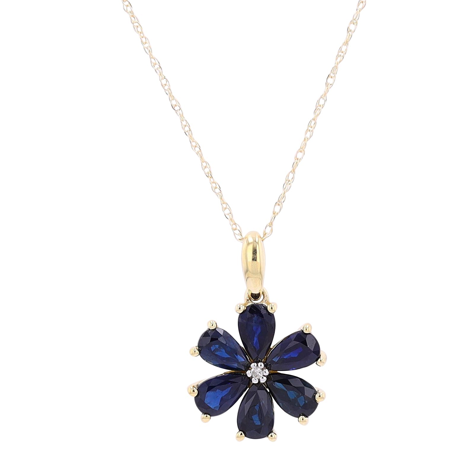 10K Gemstone Flower Pendant<p><strong>More Colors Available</p></strong>