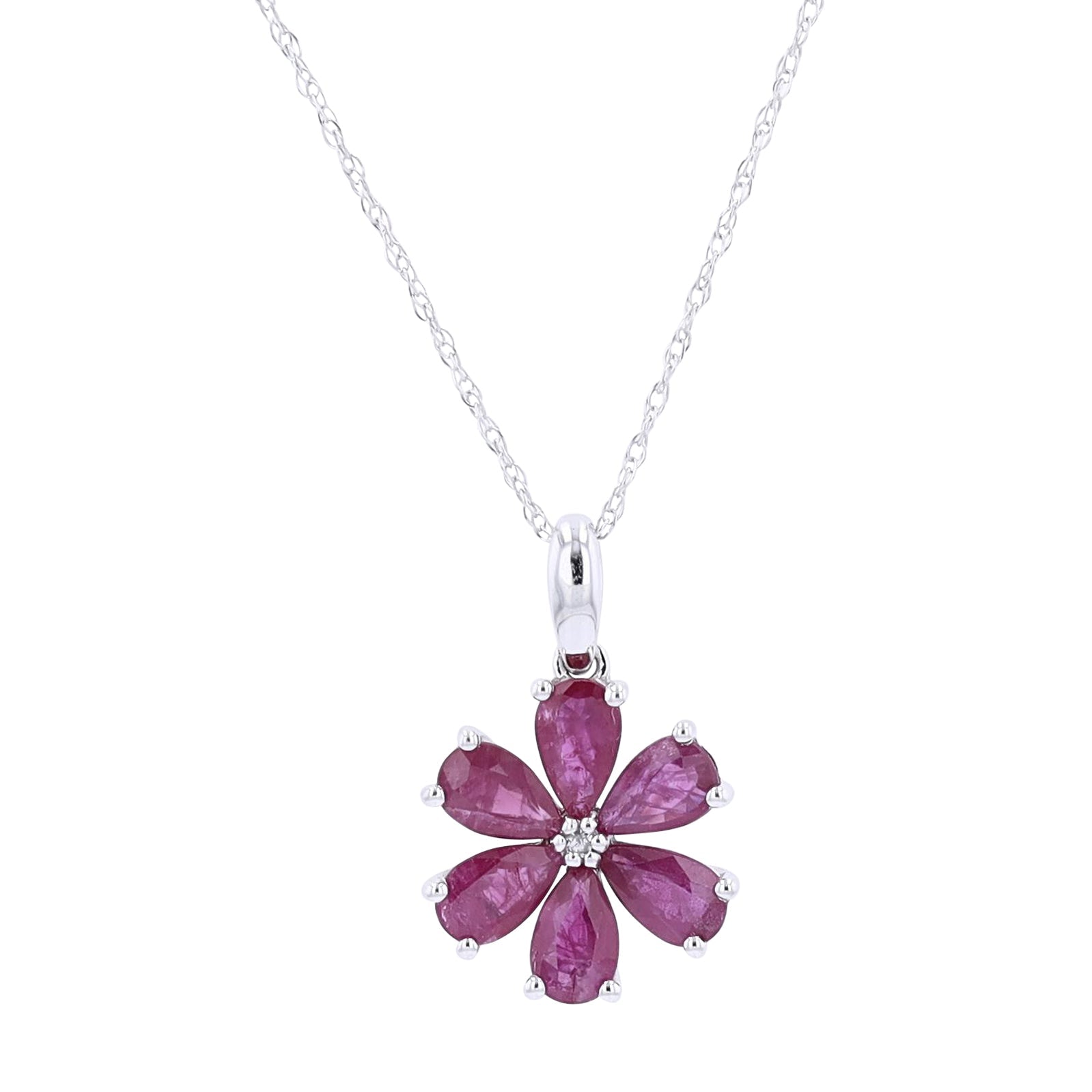 10K Gemstone Flower Pendant<p><strong>More Colors Available</p></strong>