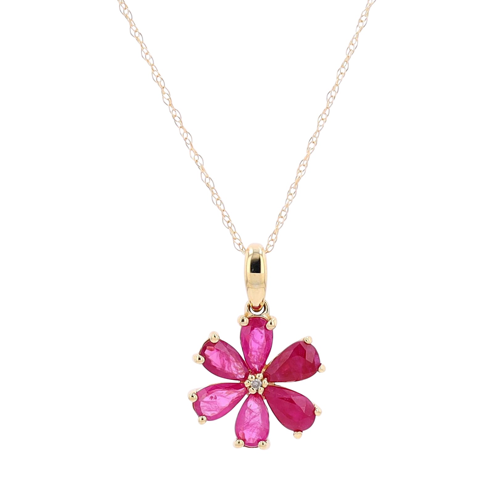 10K Gemstone Flower Pendant<p><strong>More Colors Available</p></strong>