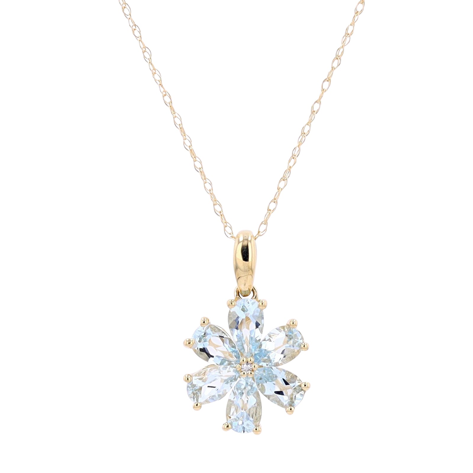 10K Gemstone Flower Pendant<p><strong>More Colors Available</p></strong>