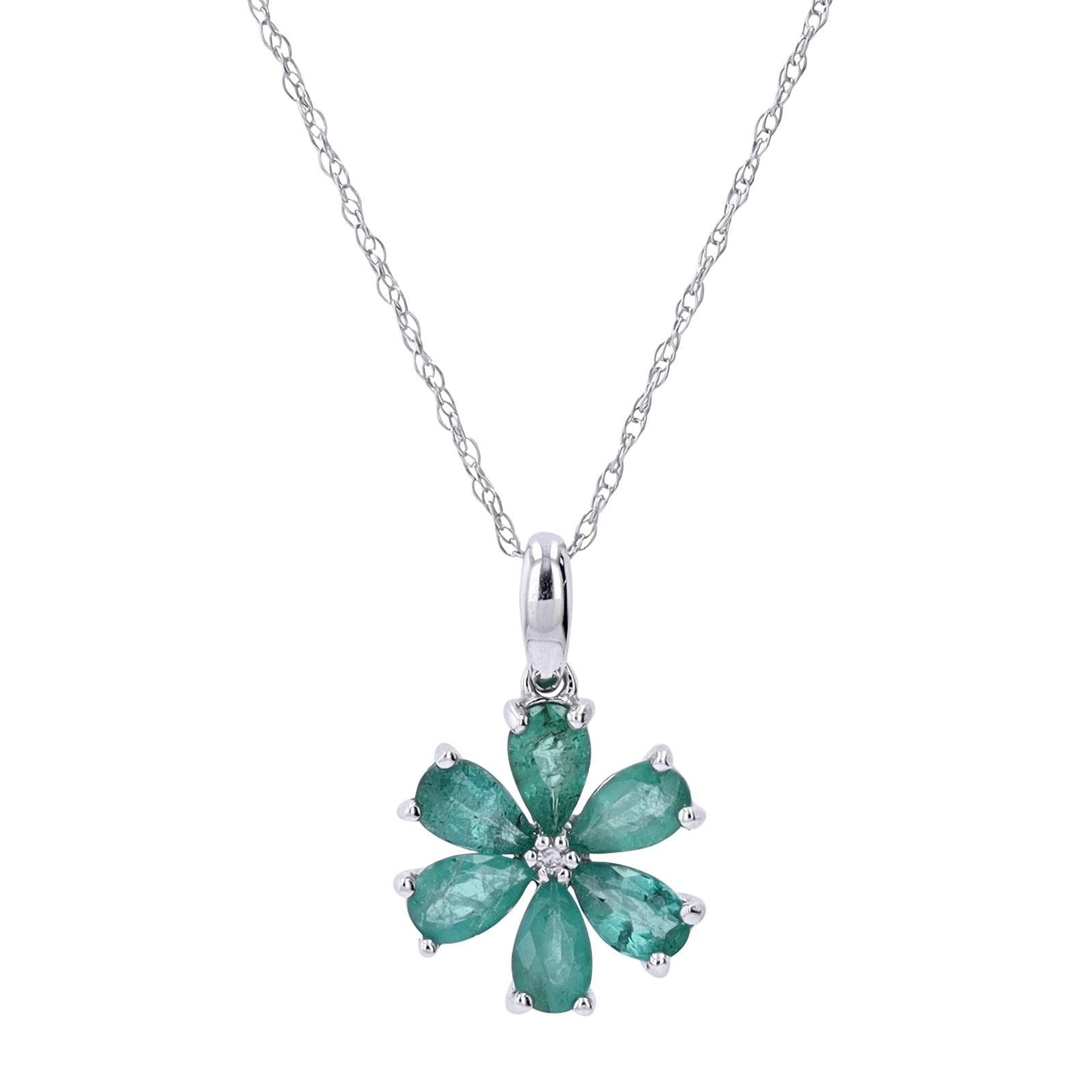 10K Gemstone Flower Pendant<p><strong>More Colors Available</p></strong>