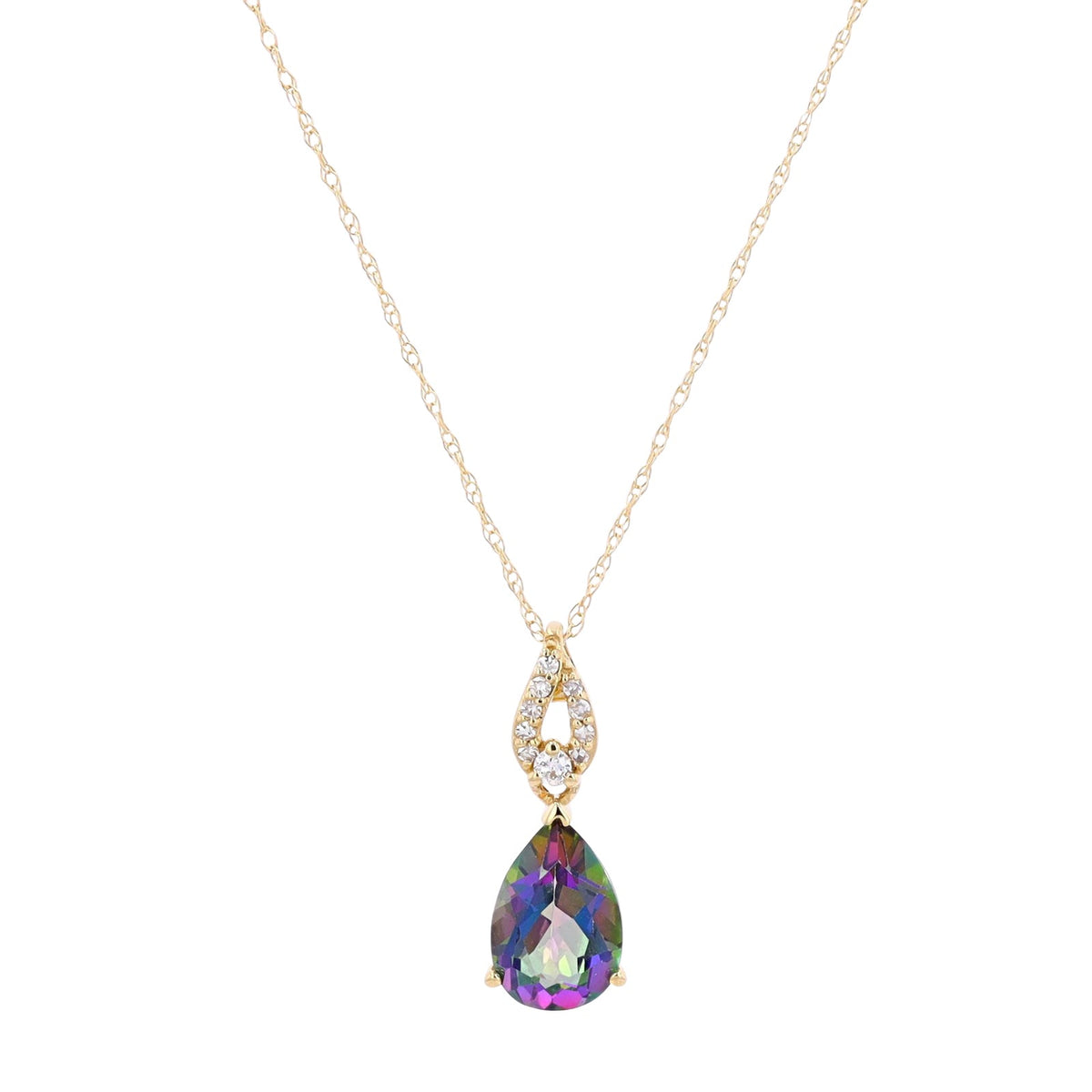 14K Gemstone & Diamond Pendant<p><strong>More Colors Available</p></strong>