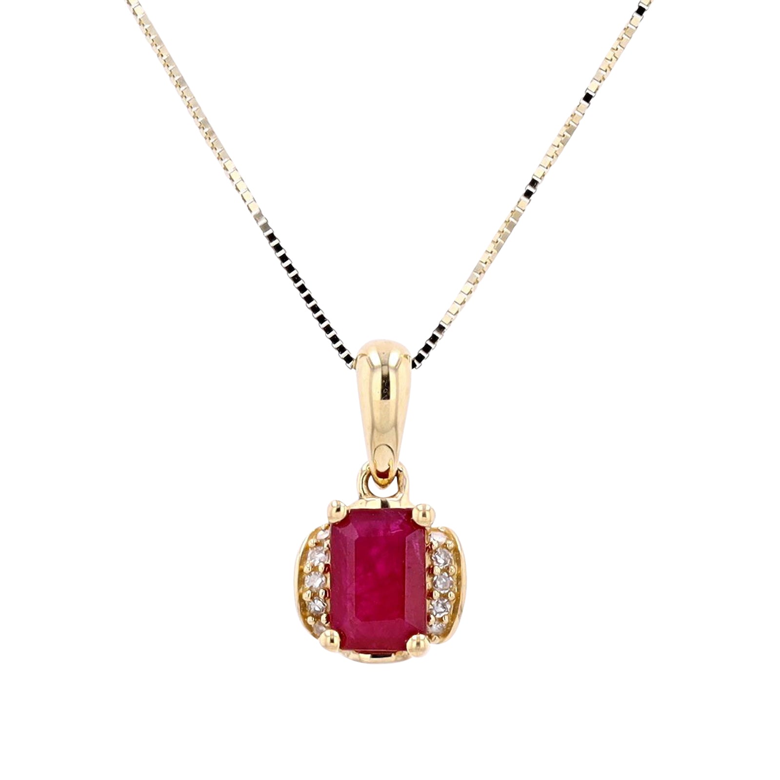 14K Gemstone & Diamond Pendant<p><strong>More Colors Available</p></strong>