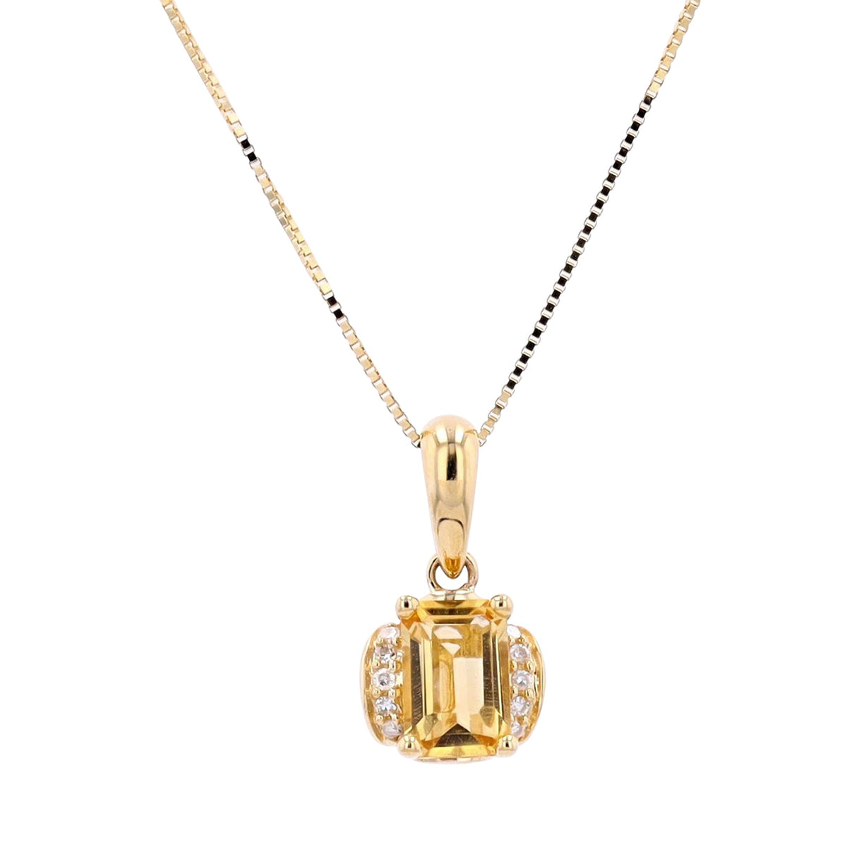 14K Gemstone & Diamond Pendant<p><strong>More Colors Available</p></strong>